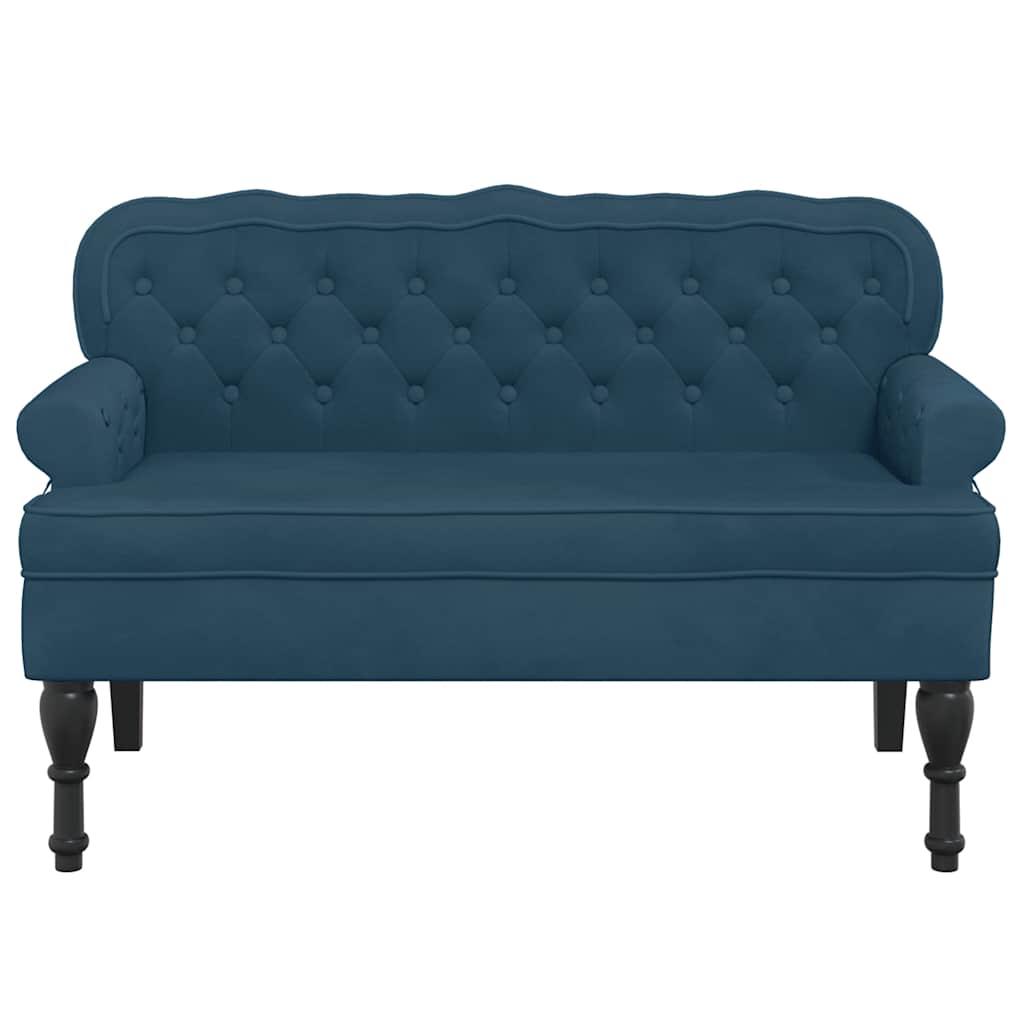 Sitzbank mit Rückenlehne Dunkelgrau 119,5x64,5x75 cm Samt