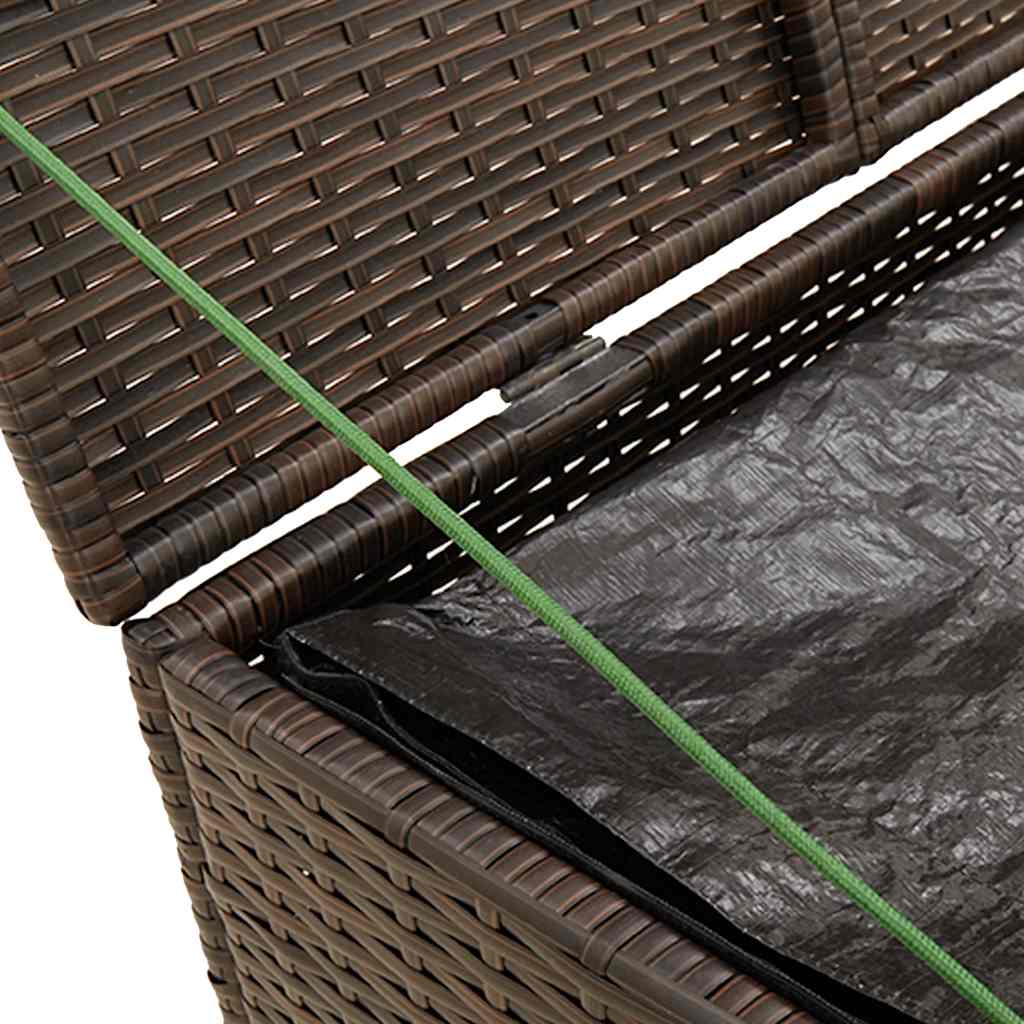 Gartentruhe Schwarz 283L Poly Rattan