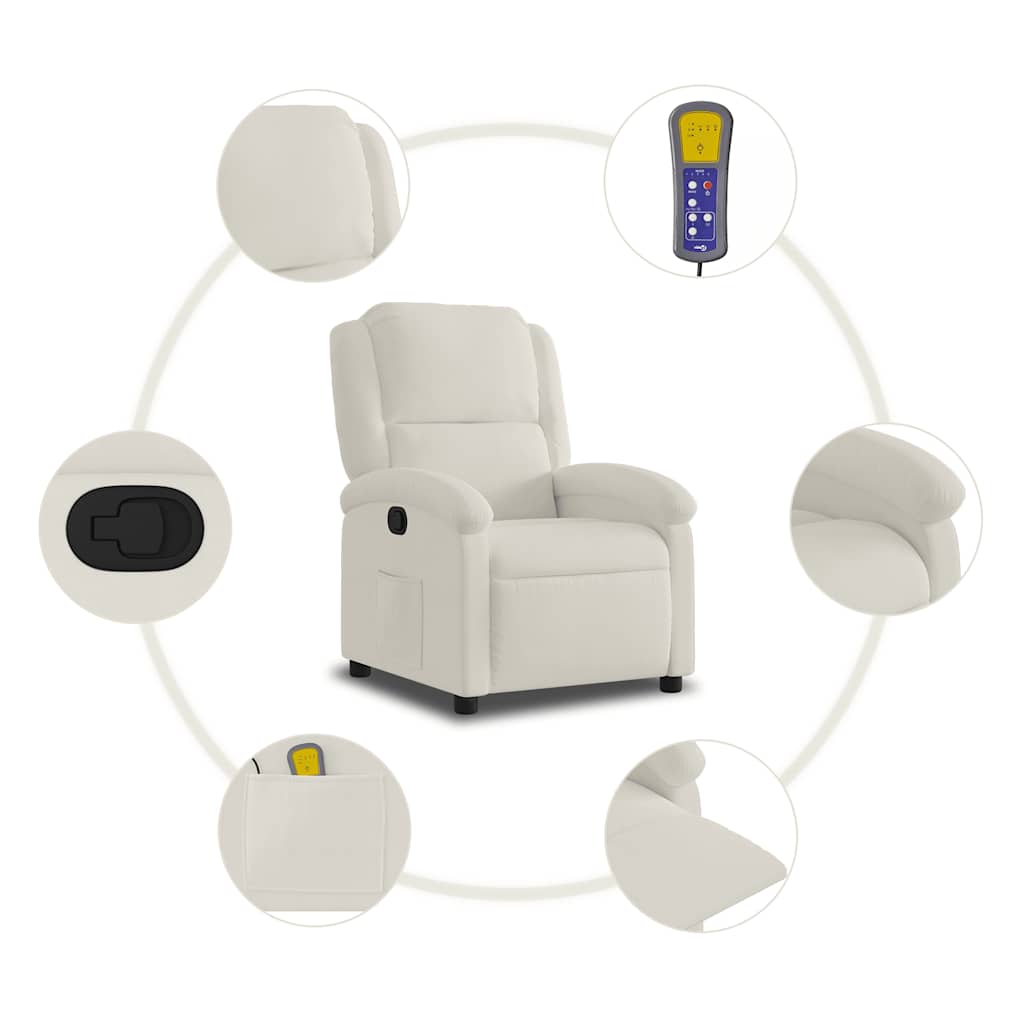 Relaxsessel Elektrisch Hellgrau Samt