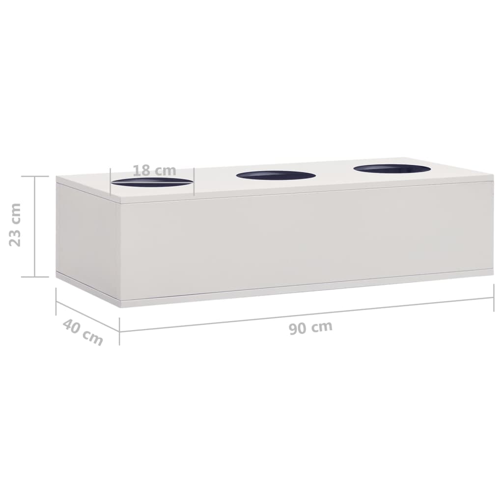 Büroschrank mit Pflanzkasten Anthrazit 90x40x125 cm Stahl