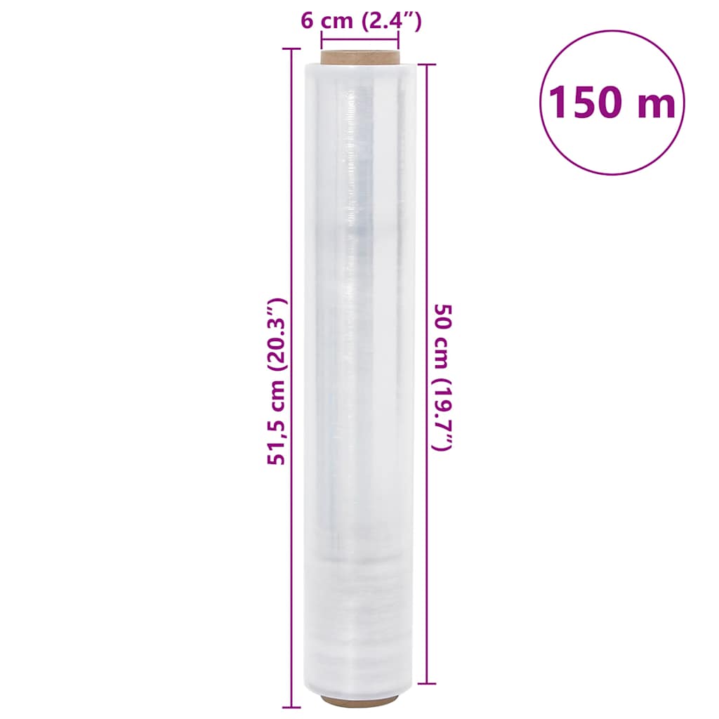 Stretchfolie 2 Stk. Transparent 17 μm 50 cm x 150 m