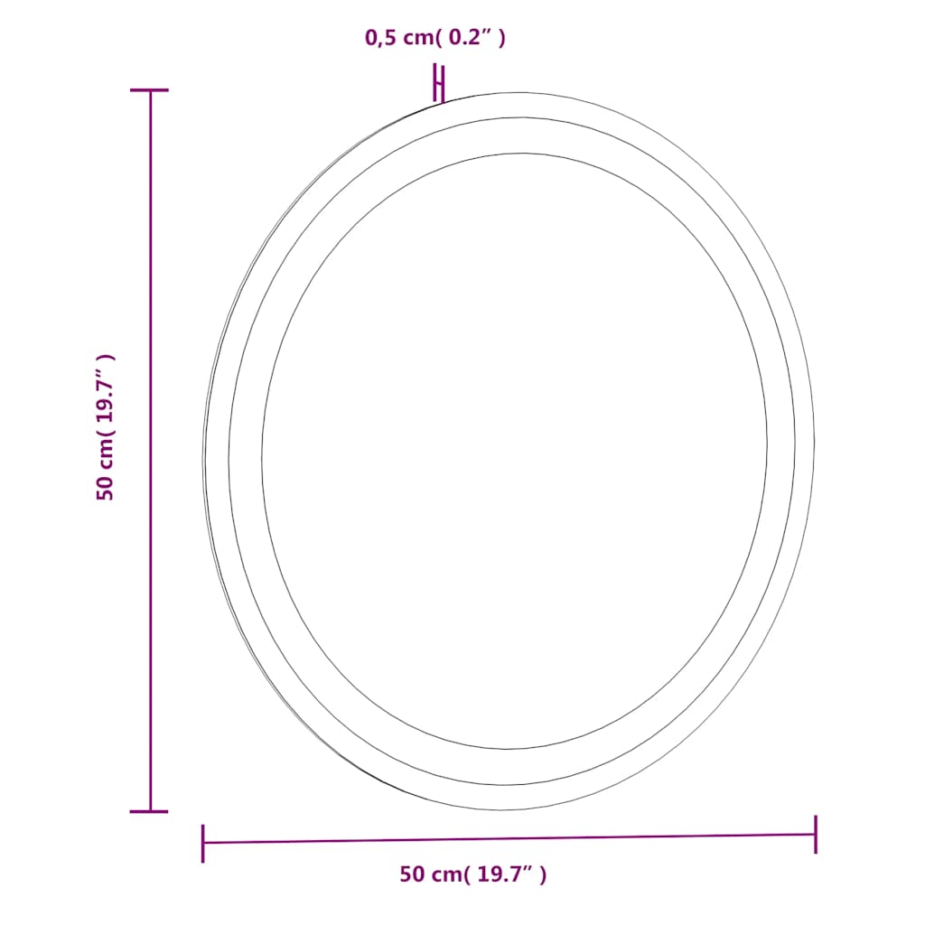 LED-Badspiegel 30 cm Rund