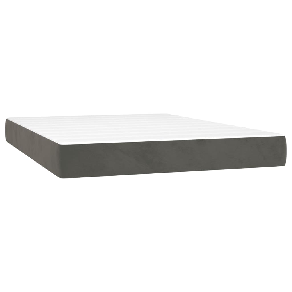 Taschenfederkernmatratze Mittel Hellgrau 100x203x20 cm Samt