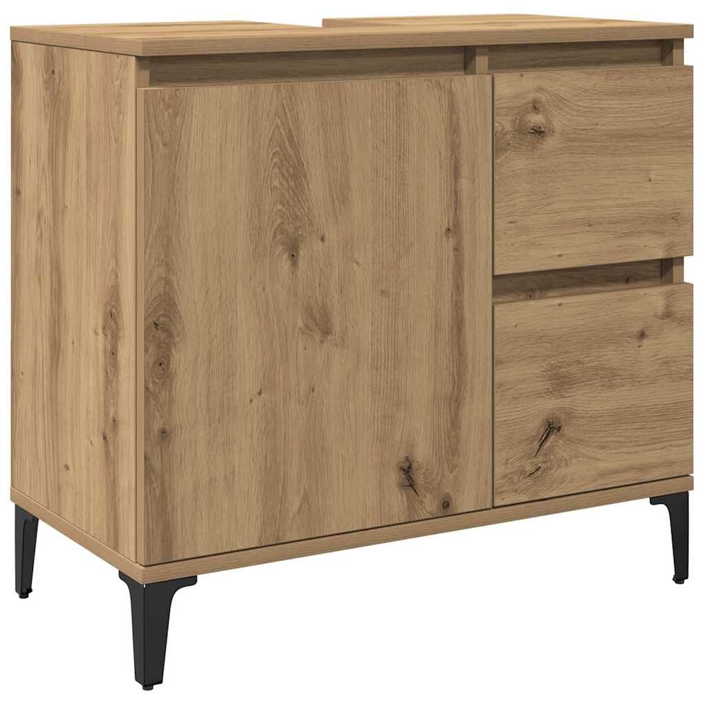 Badschrank Weiß 65x33x60 cm Holzwerkstoff