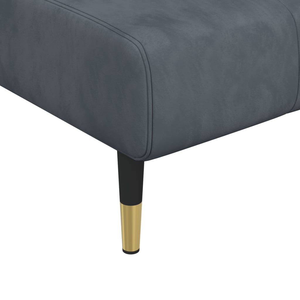 Chaiselongue Hellgrau Samt
