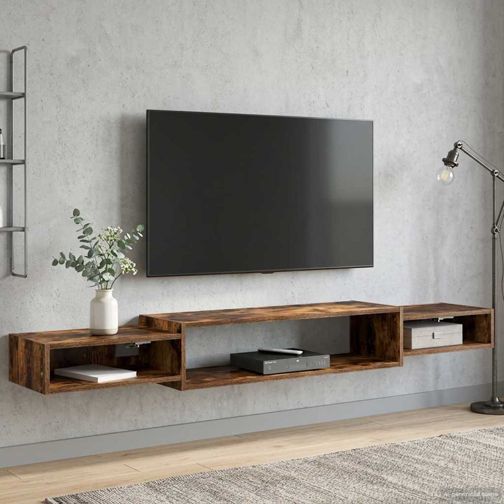 Wandmontierter TV-Schrank Wandhalterung Weiß 140 x 28 x 21 cm