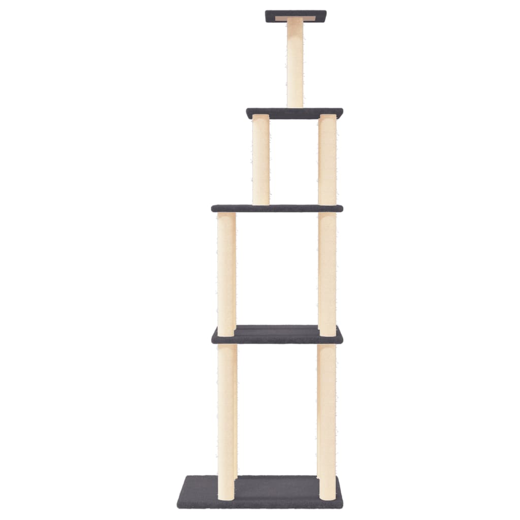 Kratzbaum mit Sisal-Kratzsäulen Creme 183 cm