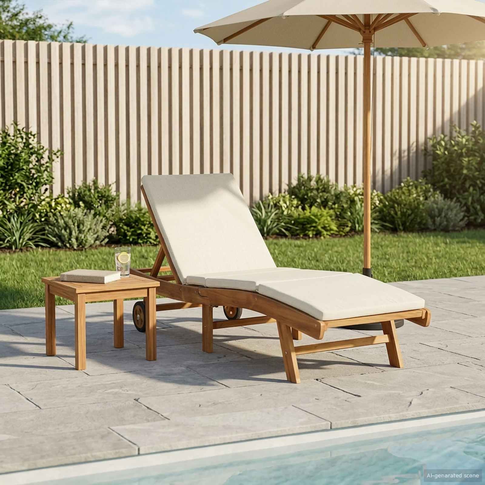 Sonnenliege Braun Massivholz Teak