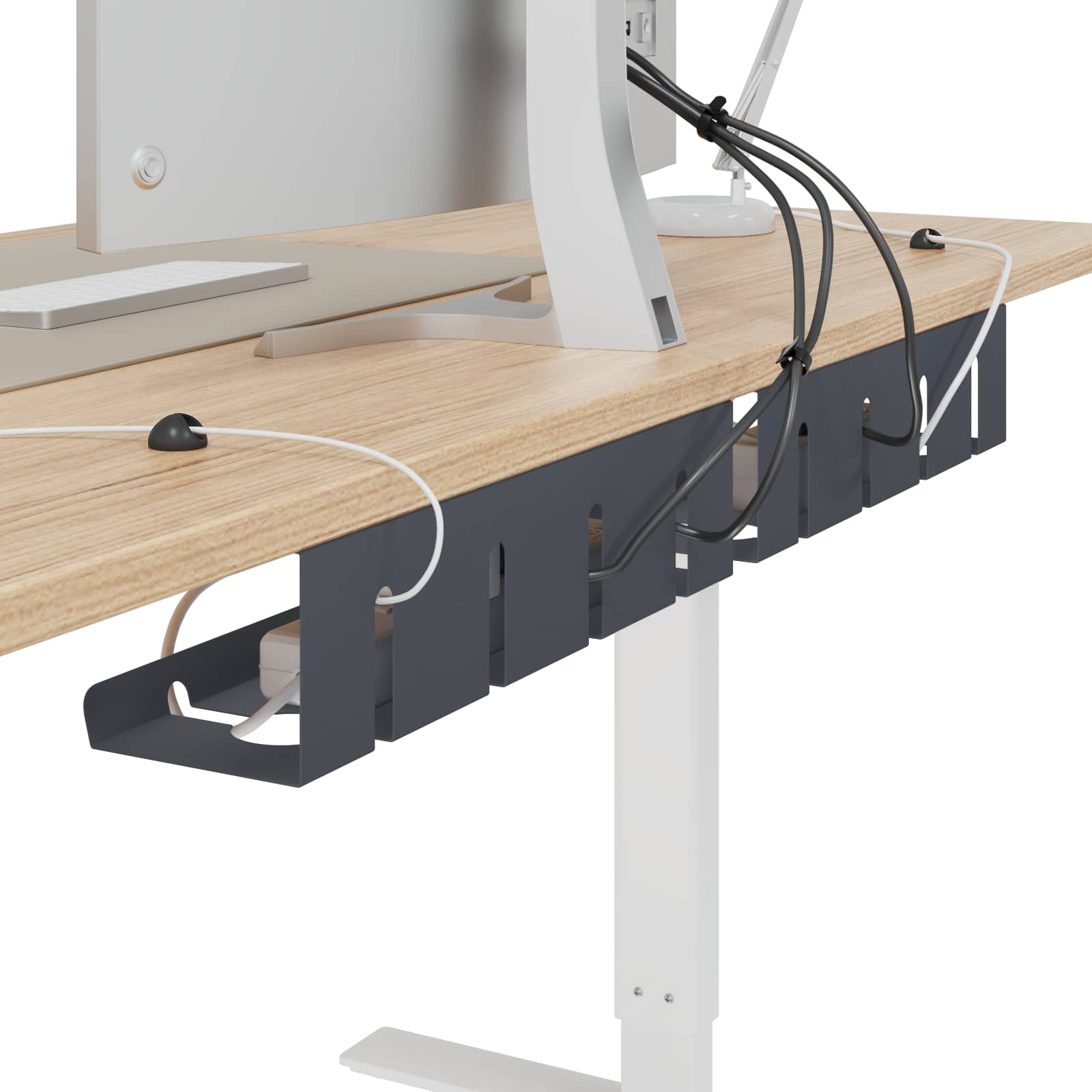 Unter dem Schreibtisch Kabelmanagement Tray 2 Stk. Anthrazit