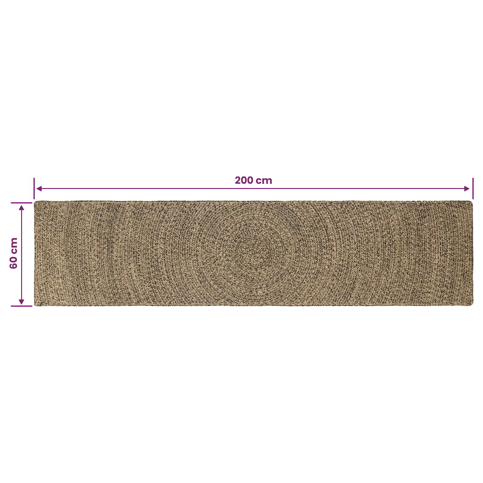 Bereichsteppiche Natürlich und Weiß 60 x 250 cm Jute