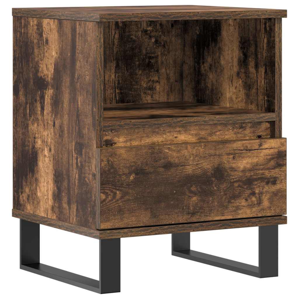 Bettschrank Schwarz Eichen-Optik 40 x 35 x 50 cm Holzwerkstoff