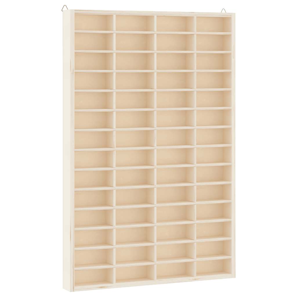Sammlervitrine aus Holz mit 90 Fächern 50,5 x 4,5 x 79 cm