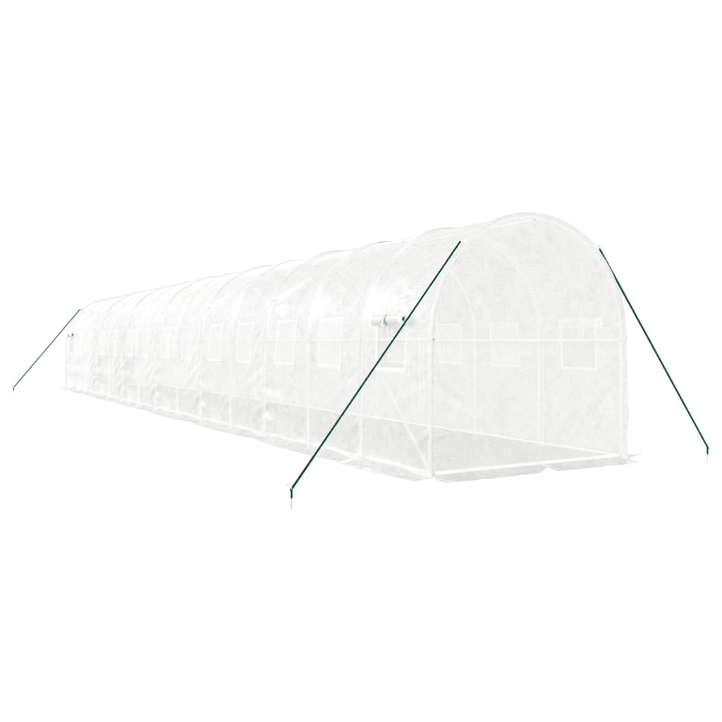 Gewächshaus mit Stahlrahmen Weiß 8 m² 4x2x2 m