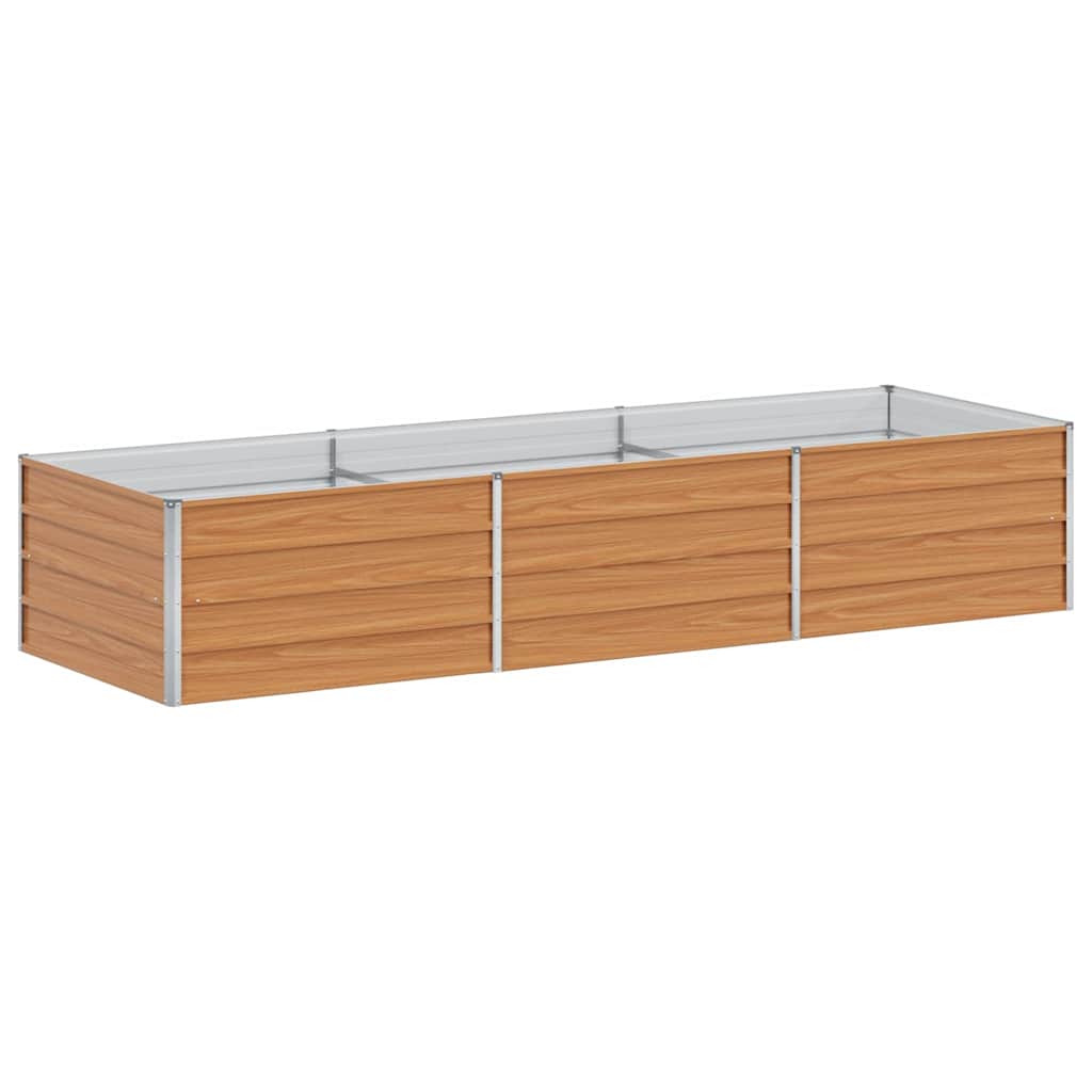 Hochbeet Hellbraun 100 x 100 x 77 cm Verzinkter Stahl