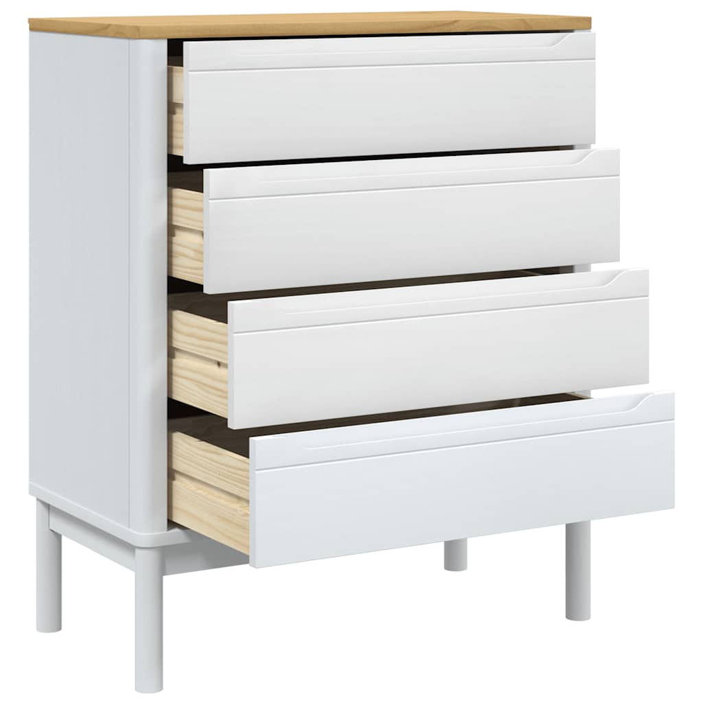 Kommode FLORO Wachsbraun Massivholz Kiefer