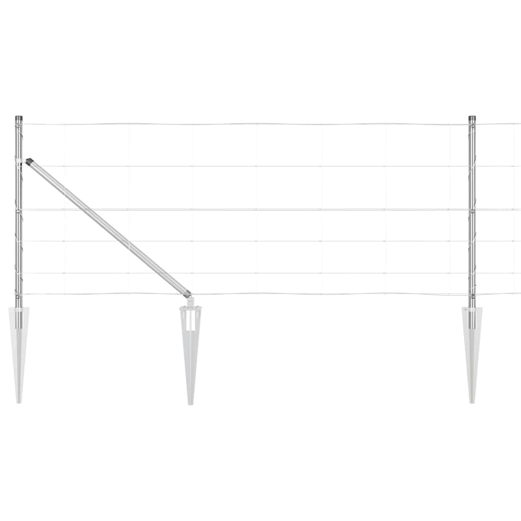 Ground Fix Geschweißter Drahtzaun 25 x 0,8 m Silber Netz