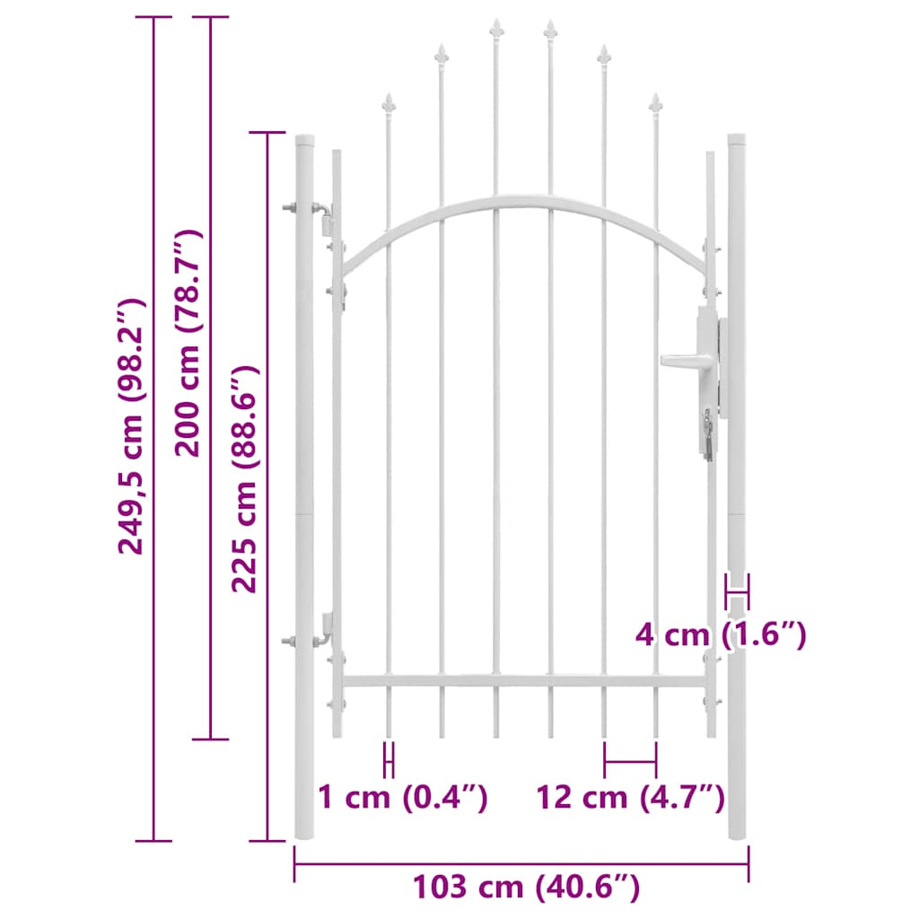 Gartentor Woerden Stahl 1x1 m Schwarz