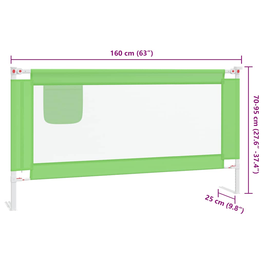 Kleinkind-Bettschutzgitter Grün 90x25 cm Stoff