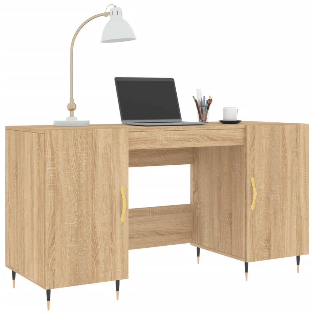 Schreibtisch Betongrau 140x50x75 cm Holzwerkstoff