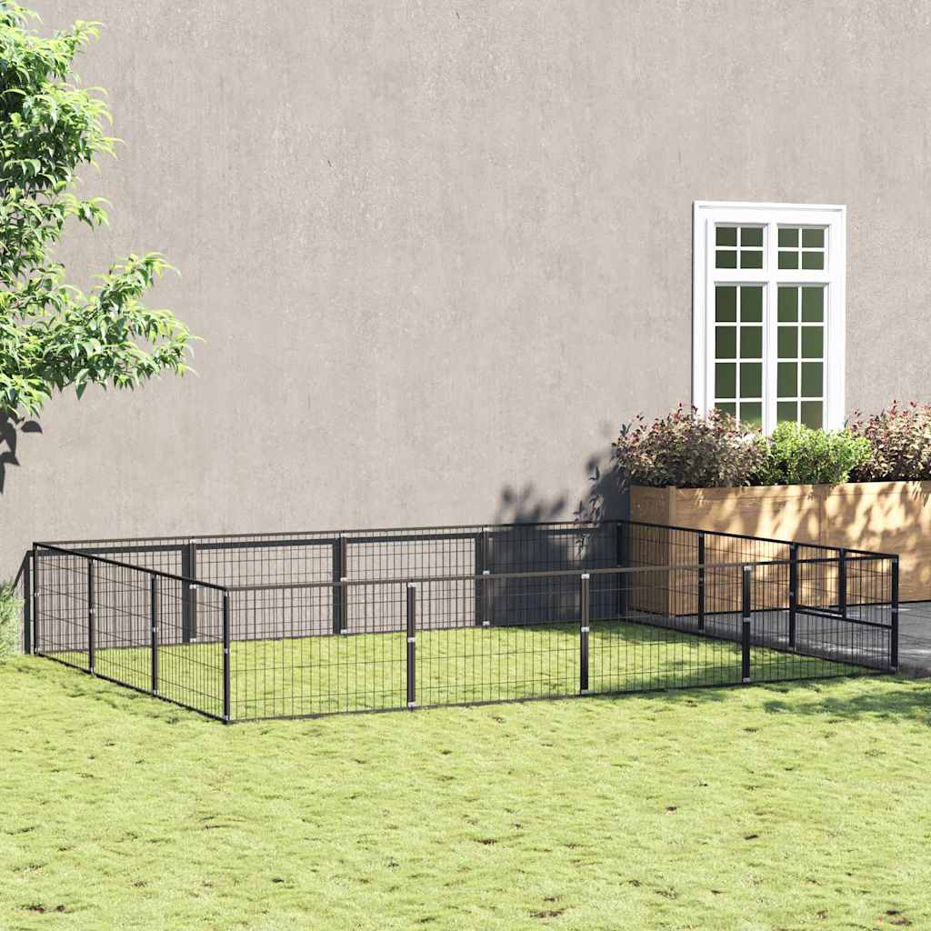 Hundezwinger Schwarz 4 m² Stahl