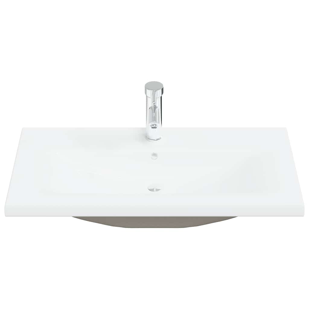 Einbauwaschbecken mit Wasserhahn 61x39x18 cm Keramik Weiß