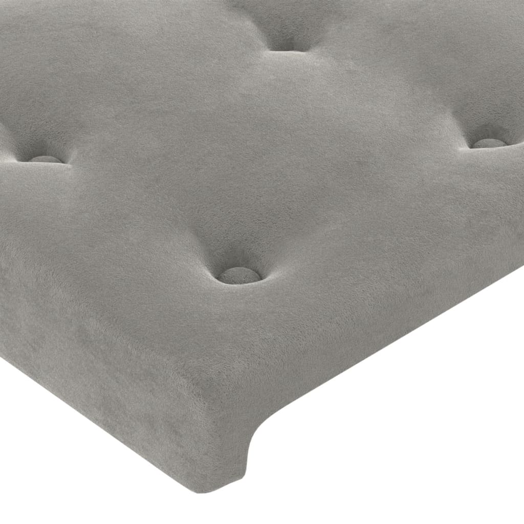 Kopfteil Hellgrau 80x5x118/128 cm Samt