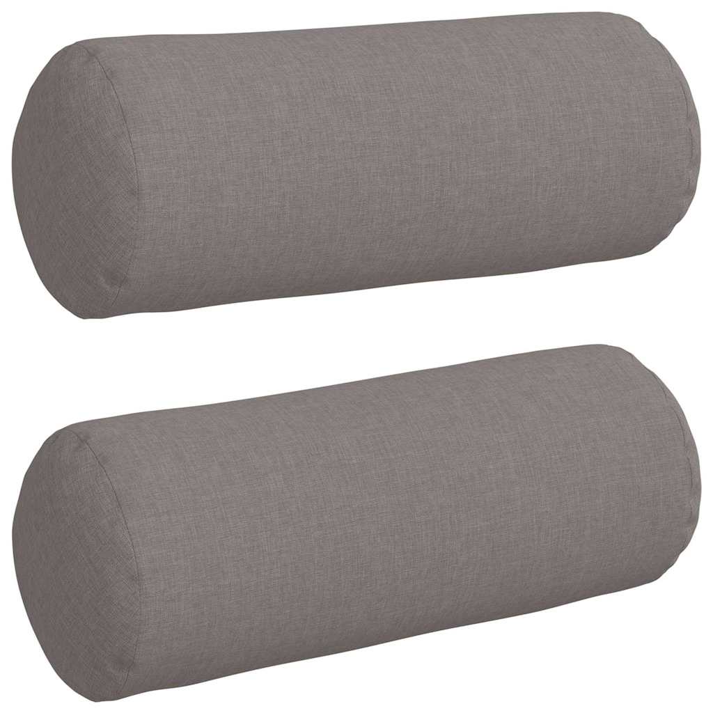 Bolsterkissen 2 Stück Hellgrau Ø 15 x 40 cm Stoff