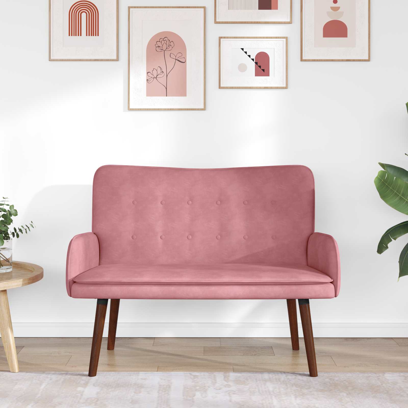 2-Sitzer Sofa Hellgrau 115 x 61 x 87 cm Samt (V)