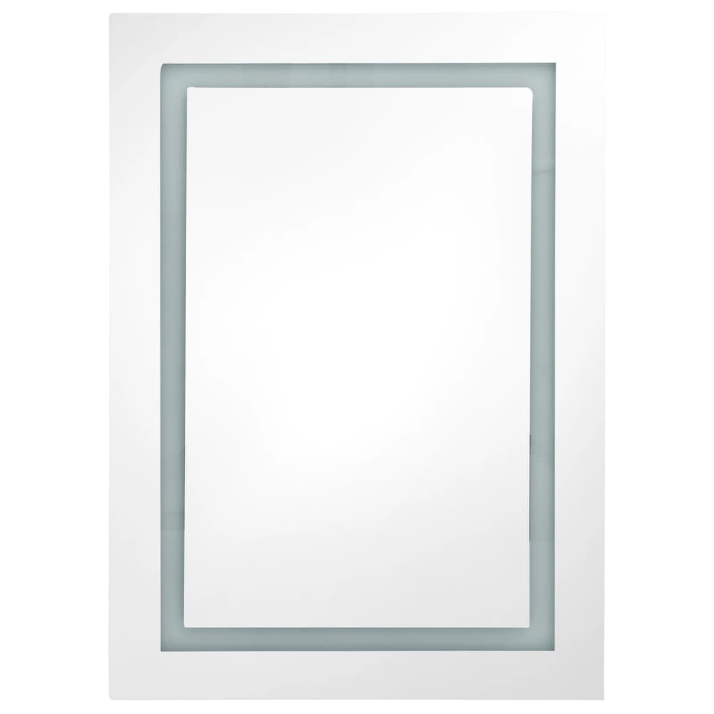 LED-Spiegelschrank fürs Bad Glänzend Weiß 50x13x70 cm