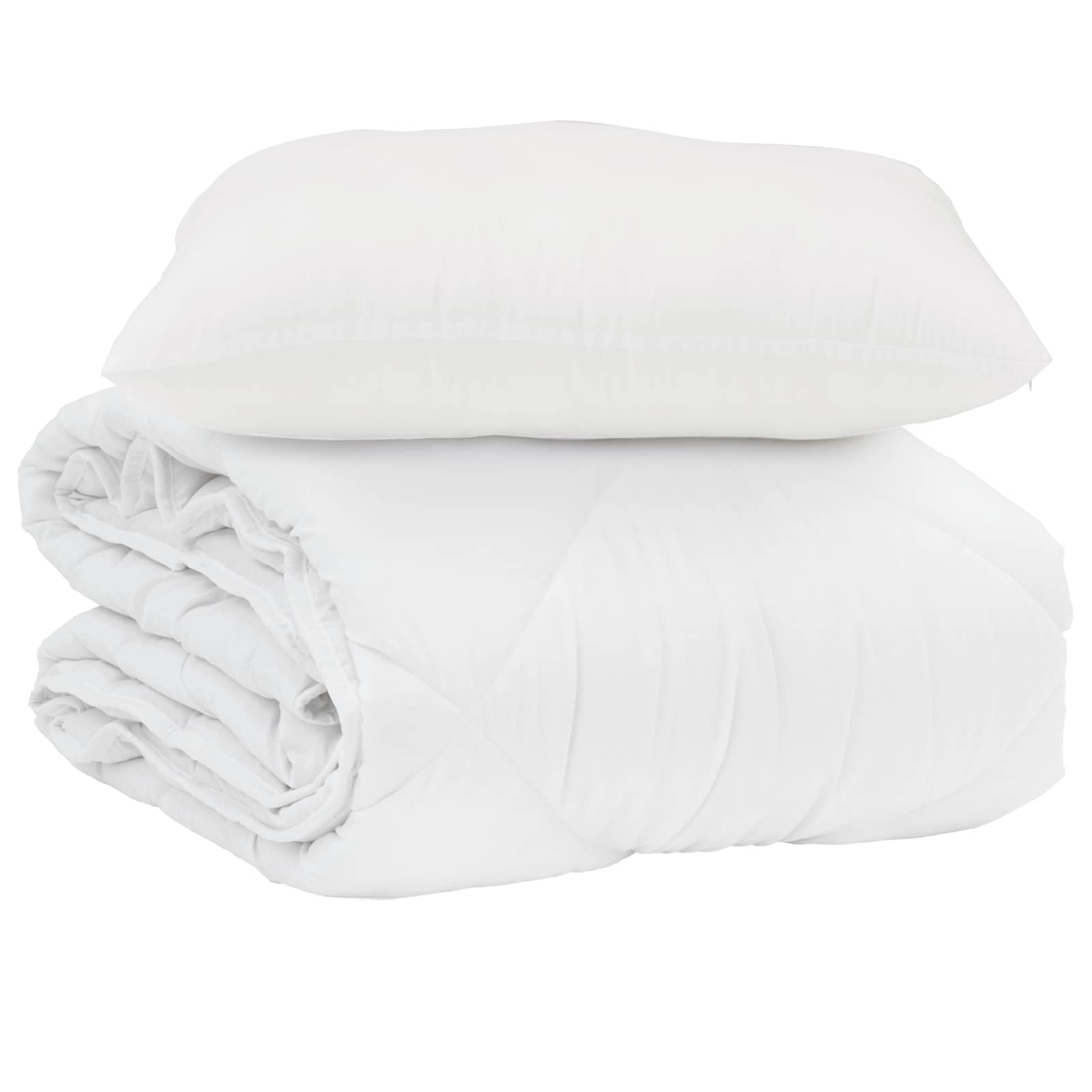 Sommerdecke mit Kissen 2 pcs Weiß Mikrofaser