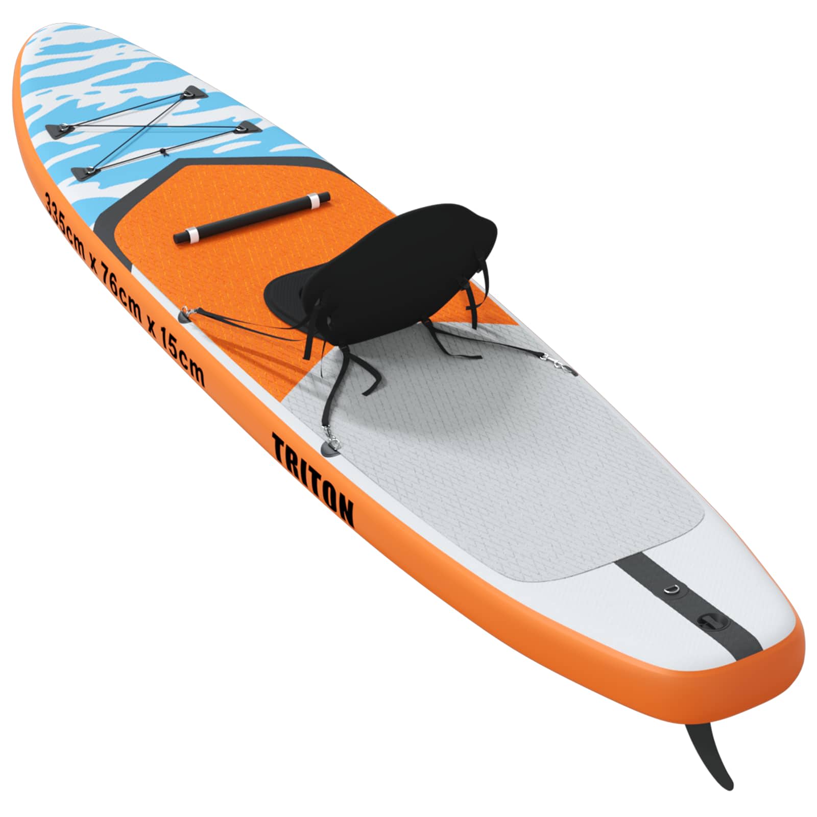 SUP Board mit Sitz 2-in-1 POSEIDON 305 x 76 x 15 cm Grün für