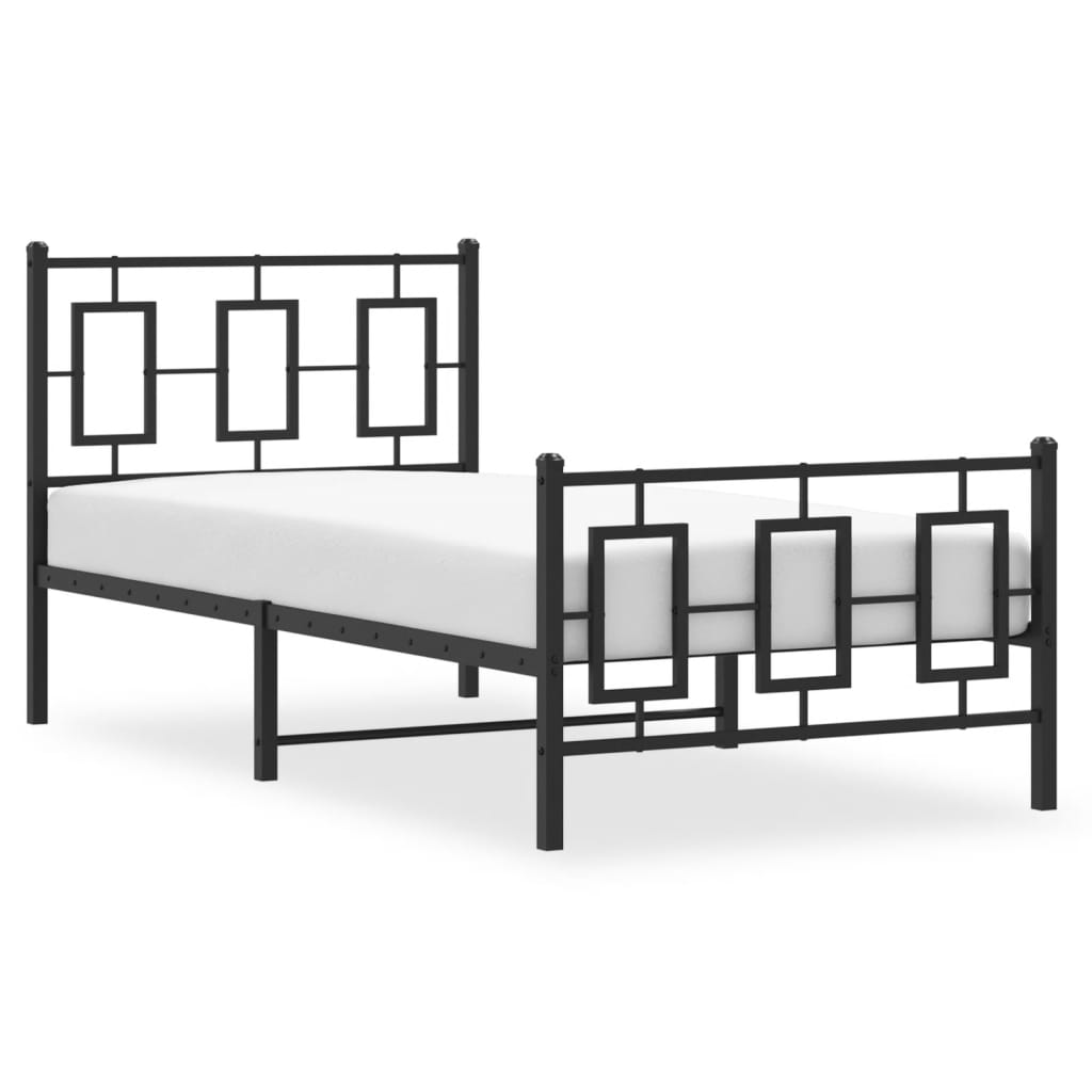Bettgestell mit Kopf- und Fußteil Metall Weiß 180x200 cm