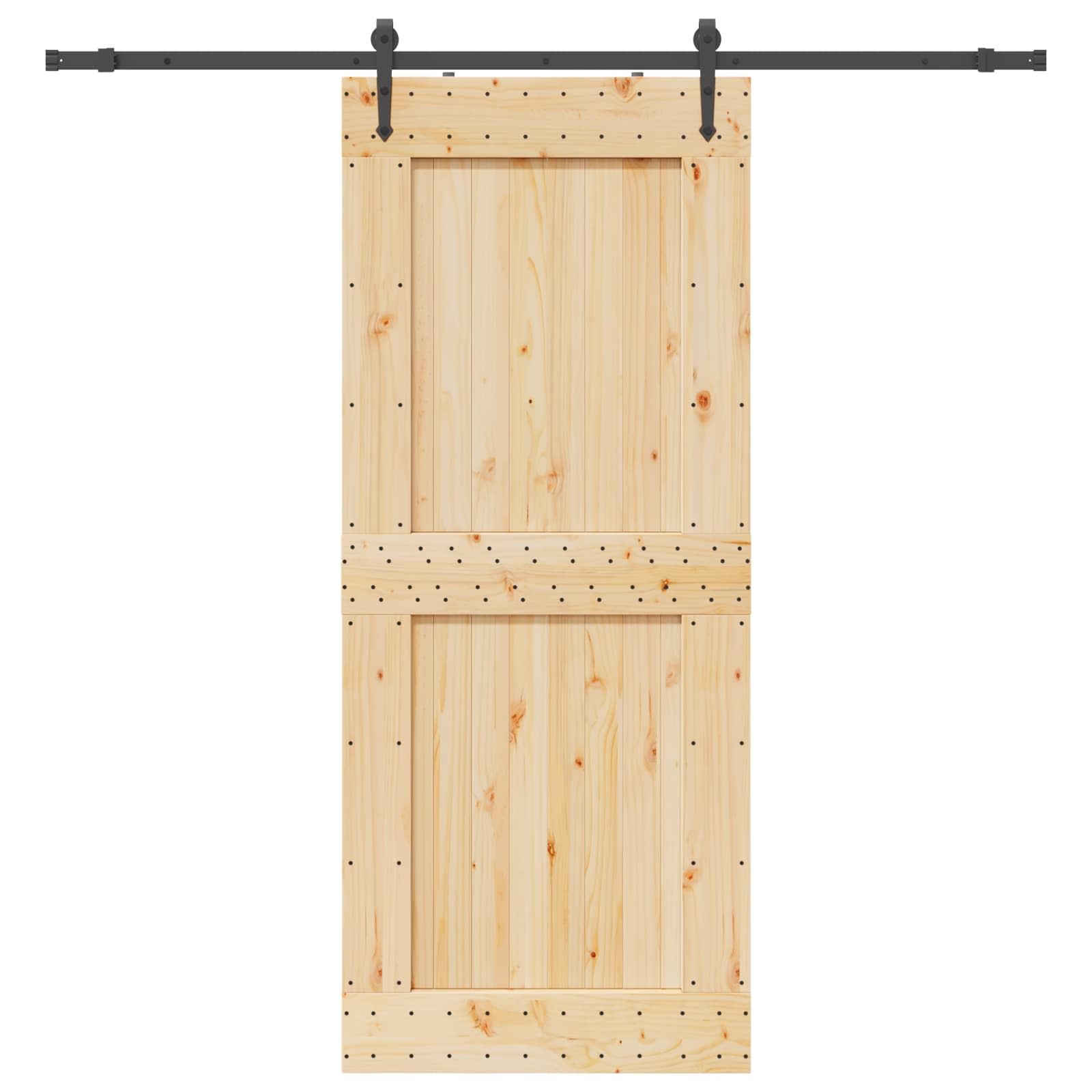Schiebetür NARVIK Natürlich und Schwarz 70 x 210 cm (152,5 cm)