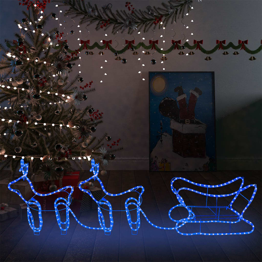 Weihnachtsdekoration Rentiere und Schlitten Outdoor 252 LEDs