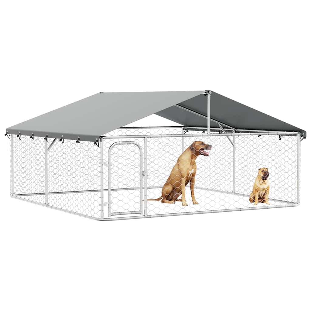 Outdoor-Hundezwinger mit Dach 400x200x150 cm