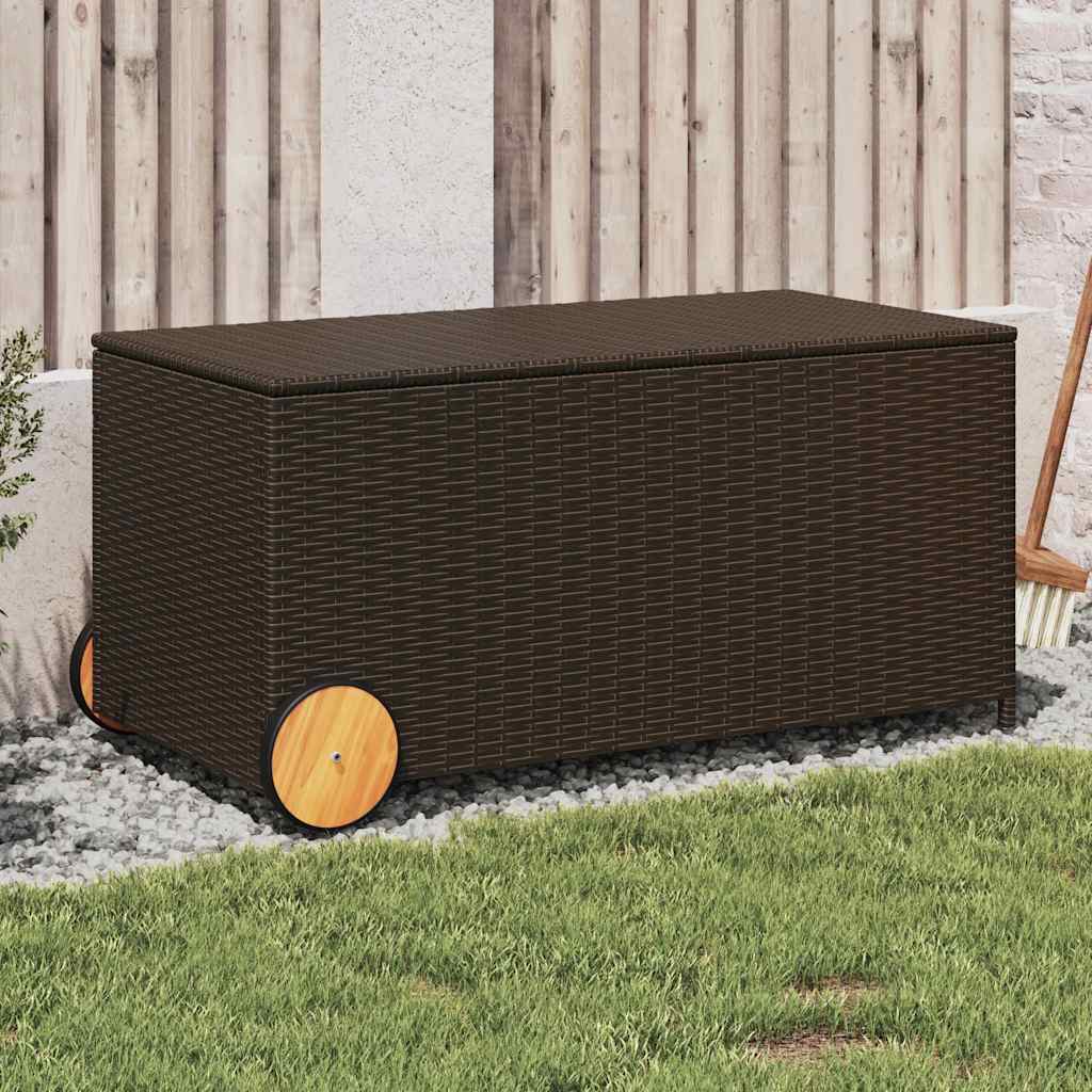 Gartentruhe Schwarz 283L Poly Rattan
