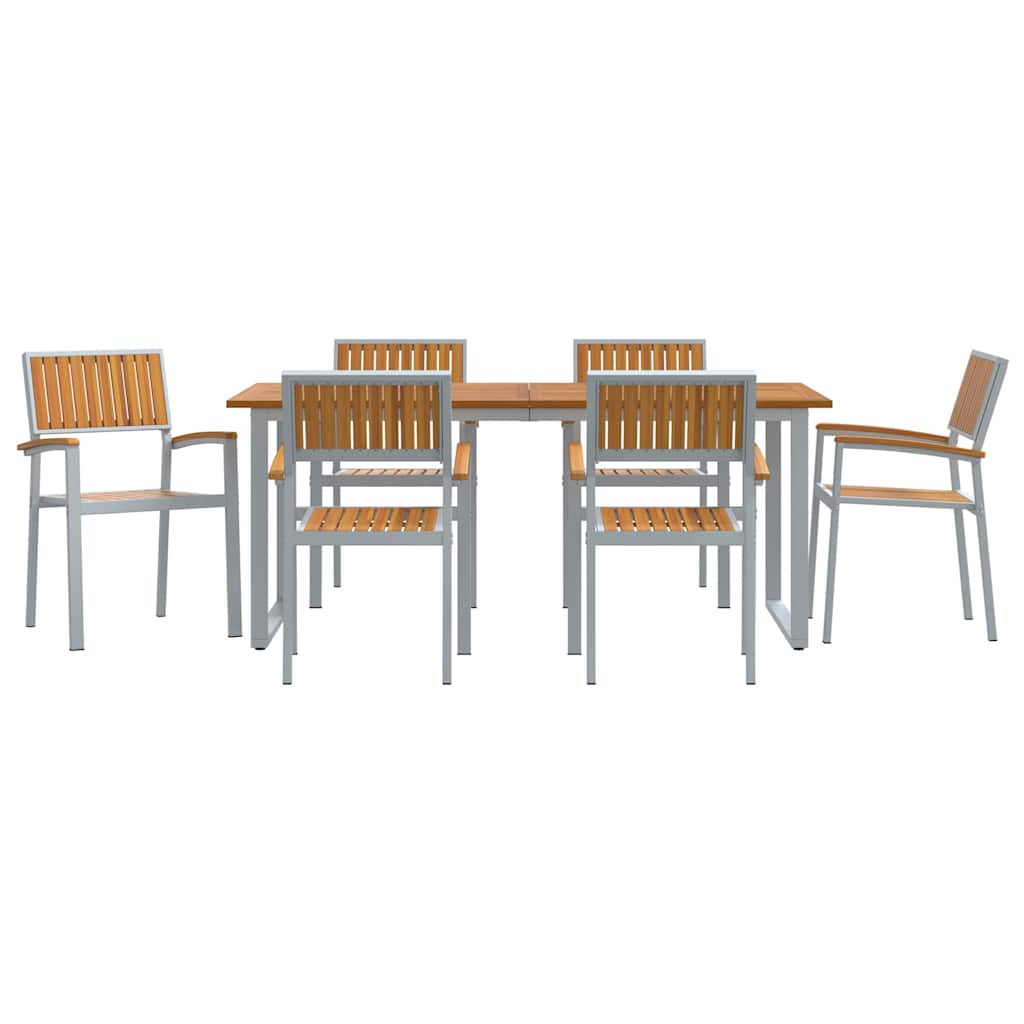 Garten Essgruppe 5 pcs Grau Massivholz Akazie