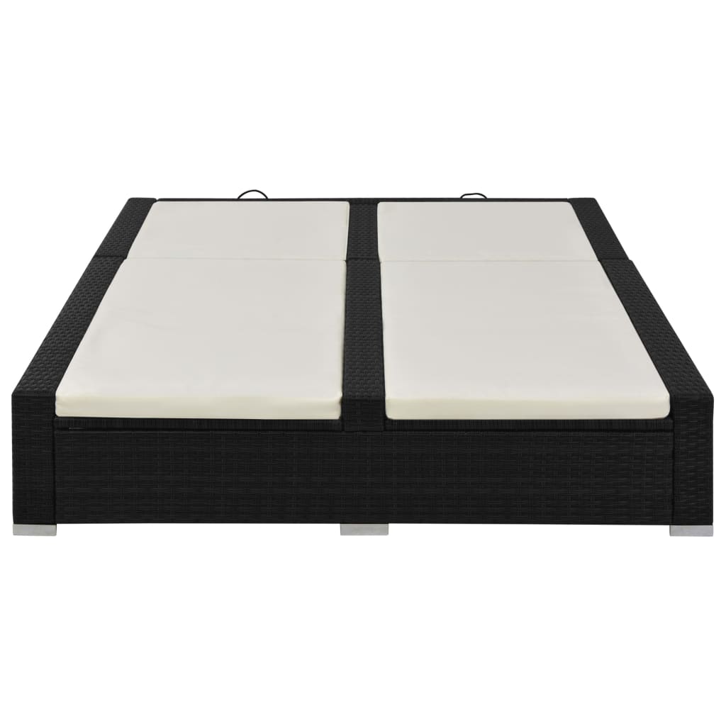 Doppel-Sonnenliege Poly Rattan Braun