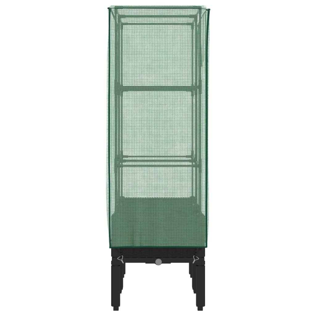 Hochbeet mit Gewächshaus-Aufsatz Rattan-Optik 40x40x140 cm