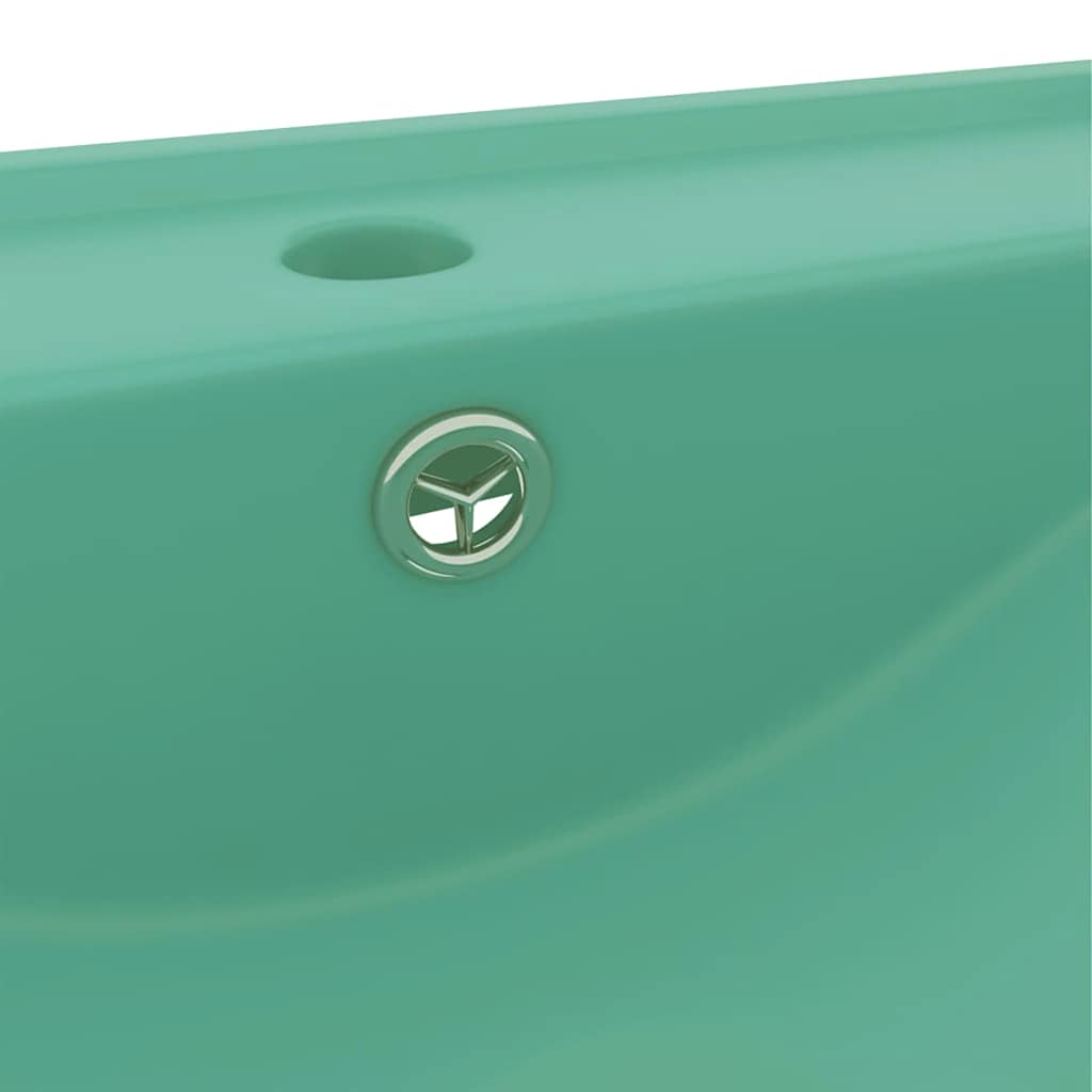 Luxus-Waschbecken mit Hahnloch Matt-Weiß 60x46 cm Keramik