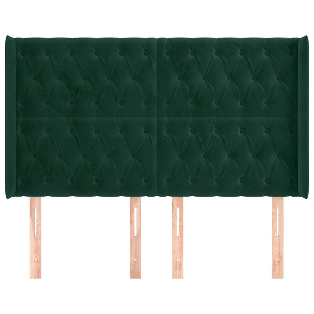 Kopfteil mit Ohren Dunkelblau 93x16x78/88 cm Samt