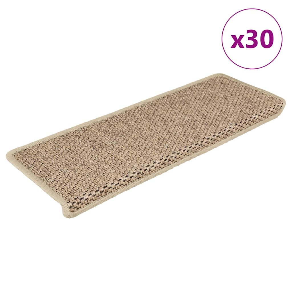 Treppenmatten Selbstklebend Sisal-Look 15 Stk. 65x21x4 Platina