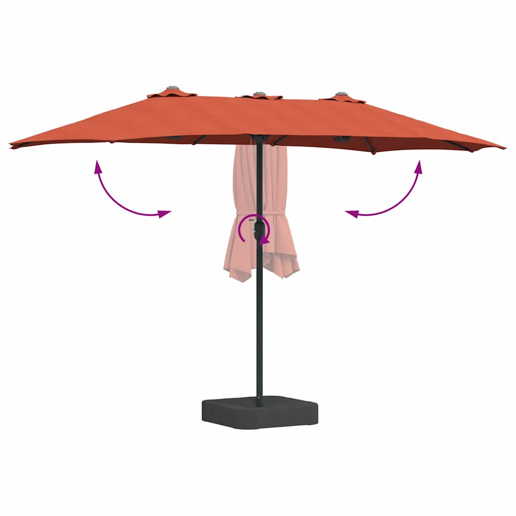 Garten-Sonnenschirm Sand 385 x 209 x 244 cm Polyester und Stahl