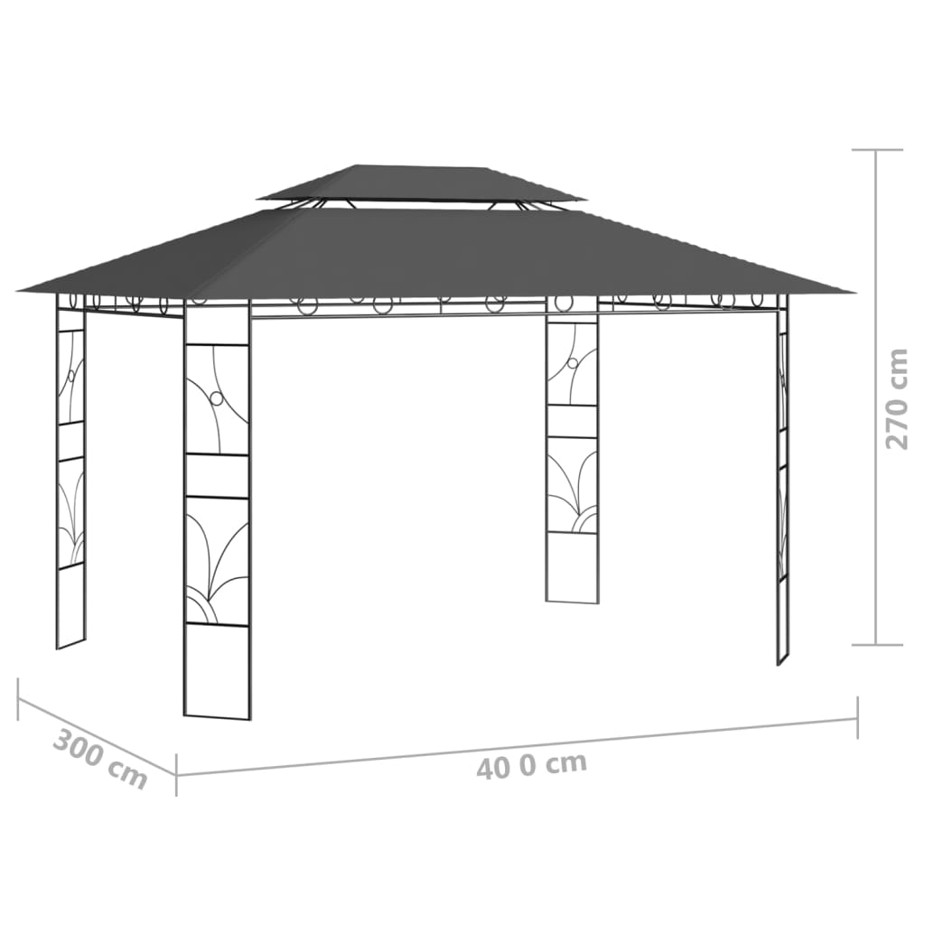 Pavillon 4x3x2,7 m Creme 160 g/m²