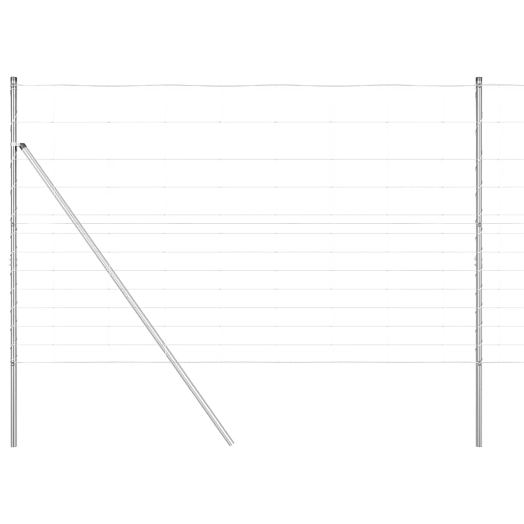 Ground Fix Geschweißter Drahtzaun 25 x 0,8 m Silber Netz
