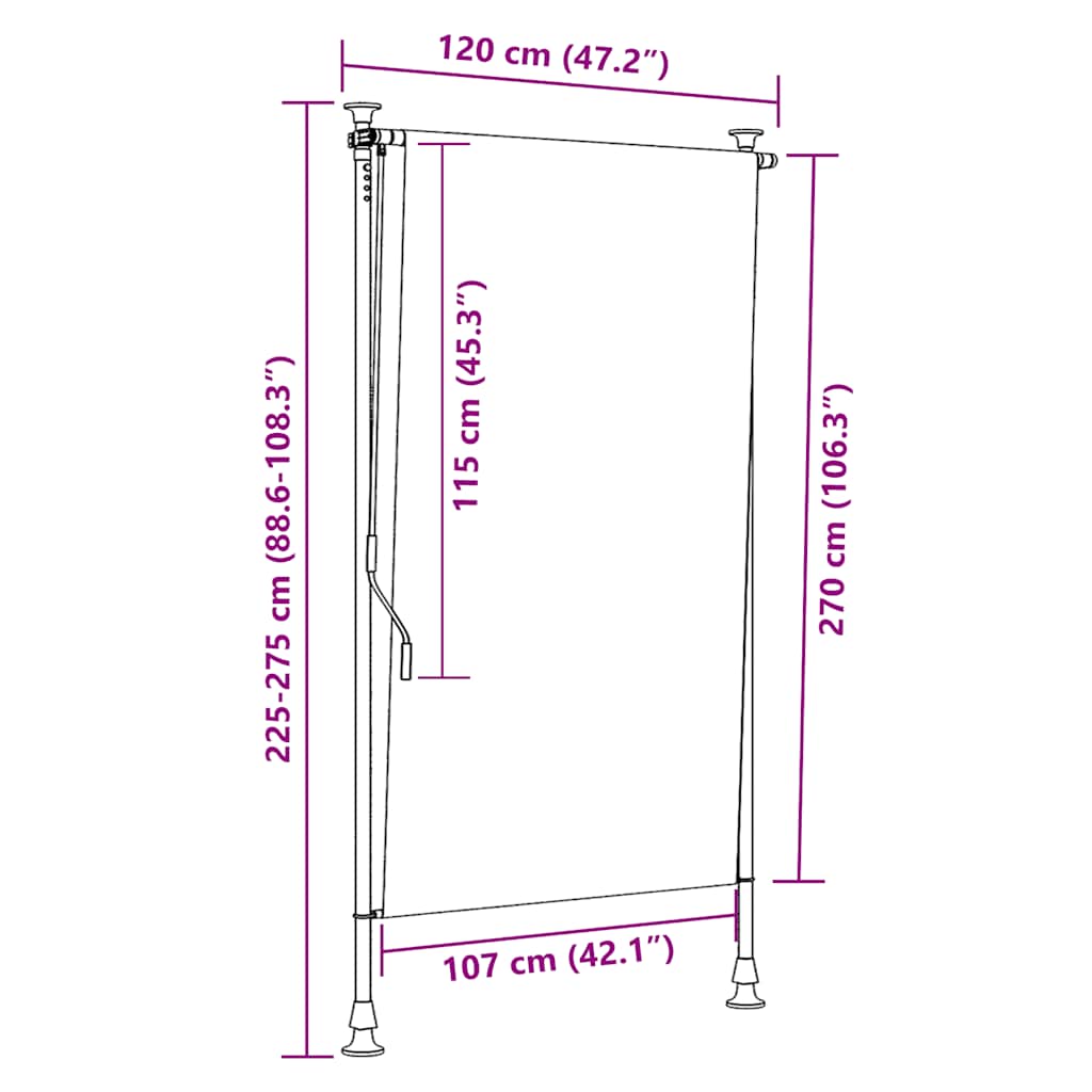 Außenrollo 100 x 270 cm Anthrazit