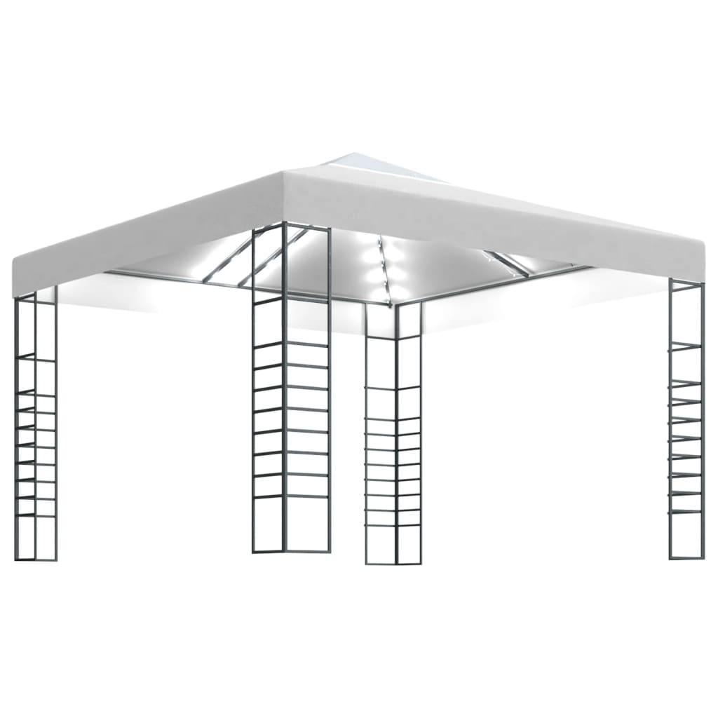 Gartenzelt mit LED-Lichterkette 3x3 m Anthrazit