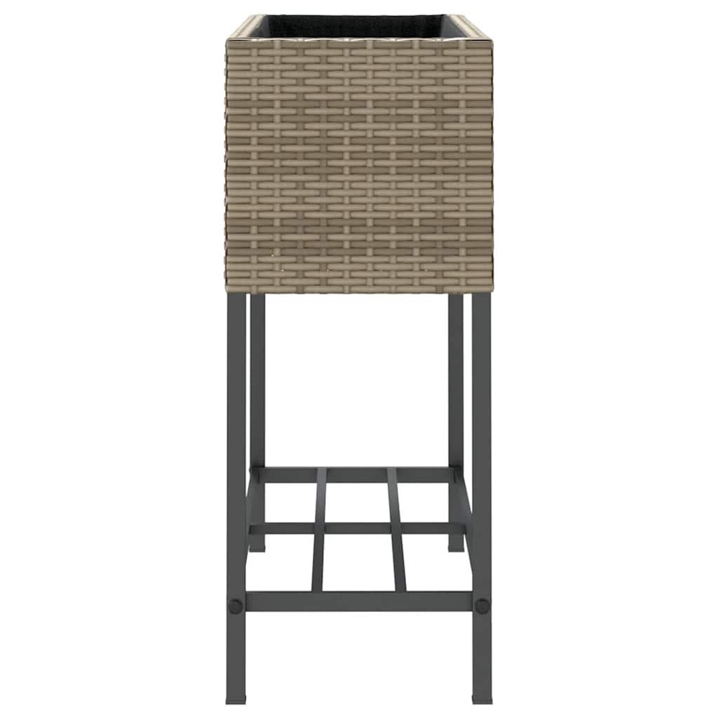 Hochbeete mit Ablage 2 Stk. Schwarz 70x28x70 cm Poly Rattan