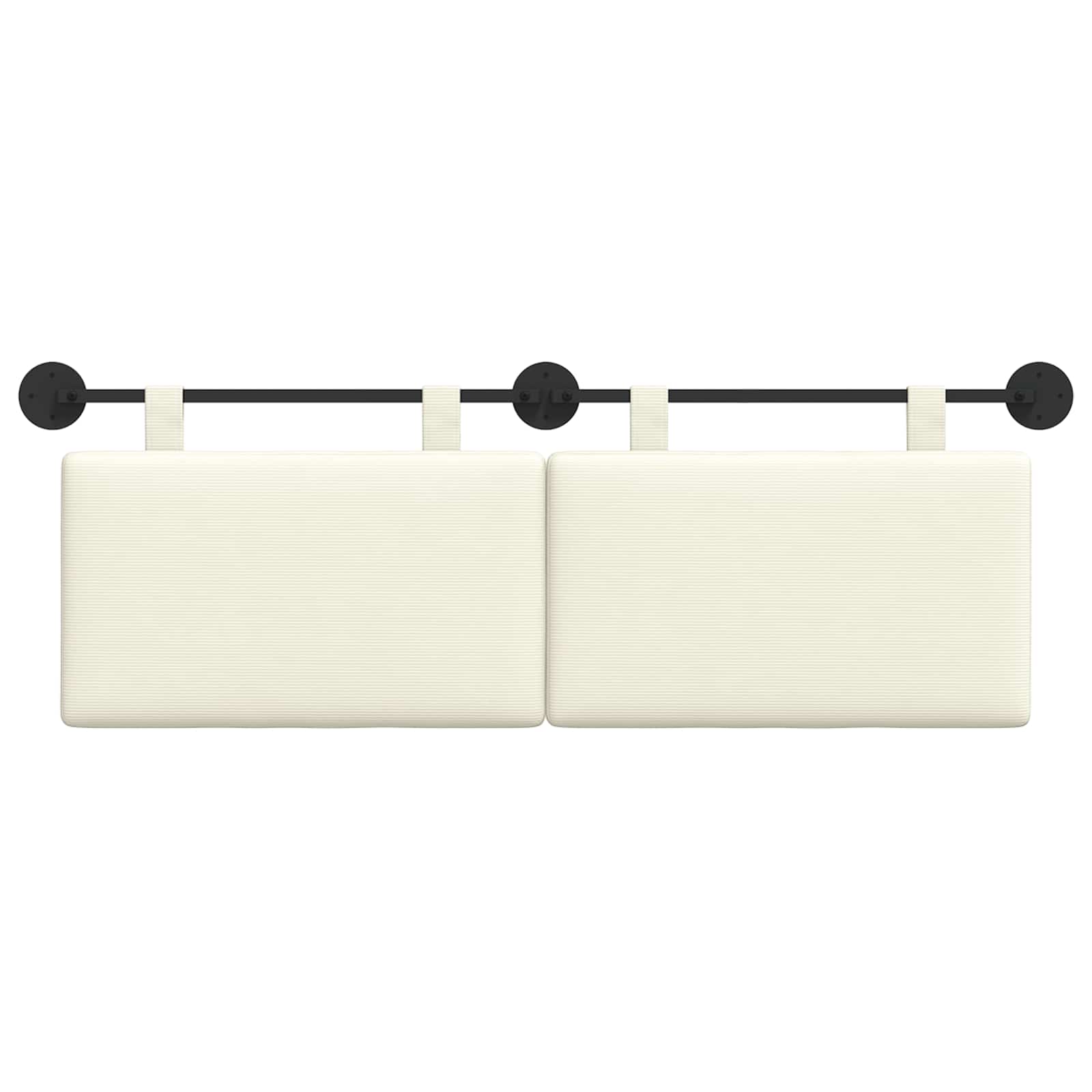 Hängendes Kopfteil Mit LED Licht Hellgrau Cordstoff