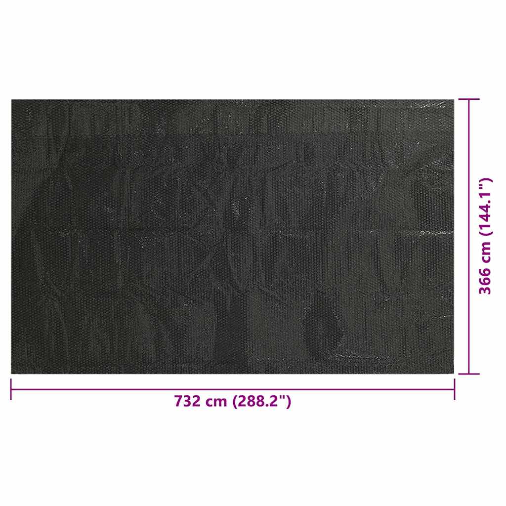 Solar Poolabdeckung 1000 x 500 cm 110 μm Quadratisch PE Schwarz